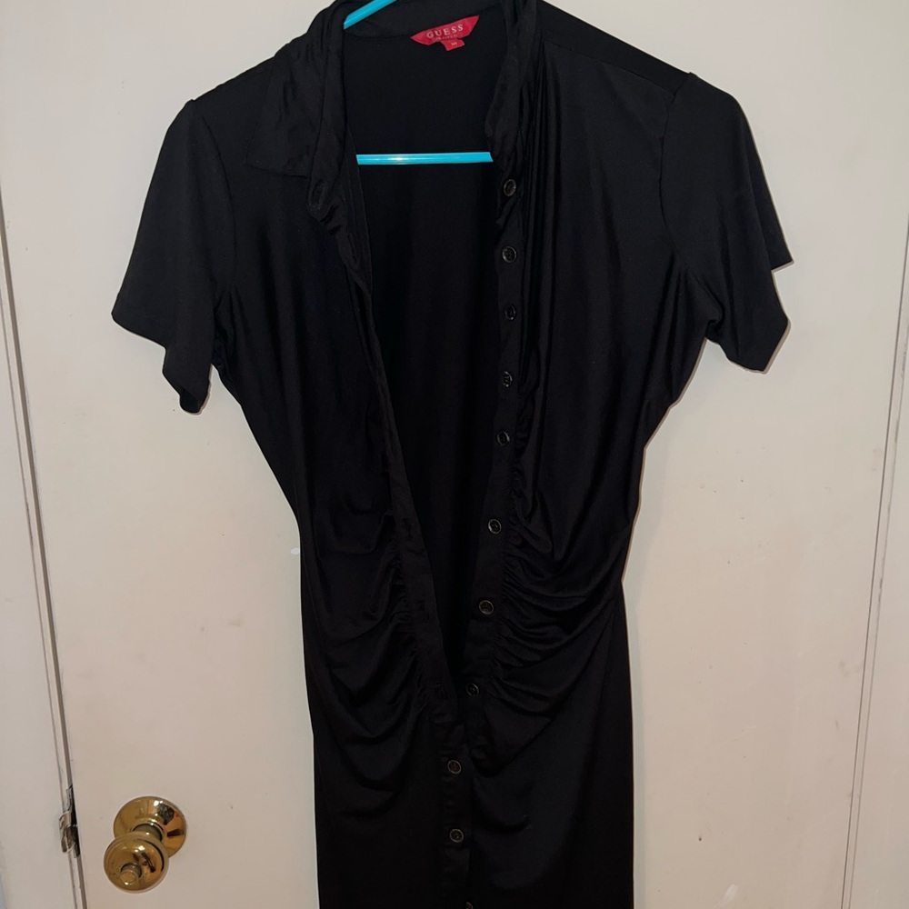GUESS Black Button-Up Dress MEDIUM